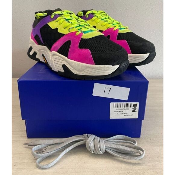 P448 Other - P448 Men's Sz 10 EUR 43 Aquamarine Dean Fluorescent Suede Sneakers